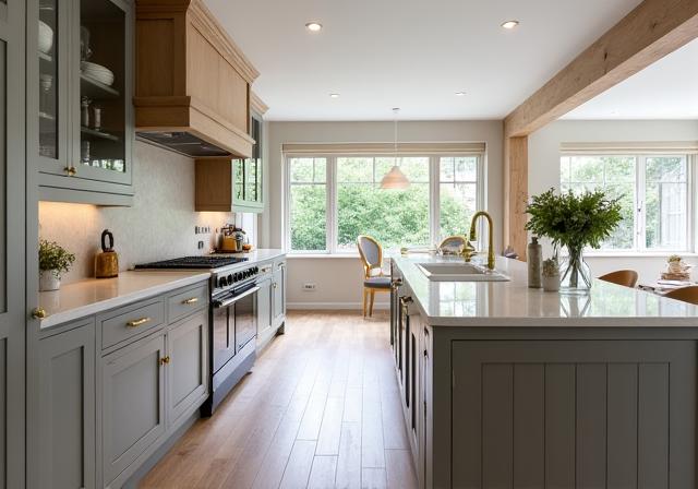 Modern country kitchen with custom cabinetry